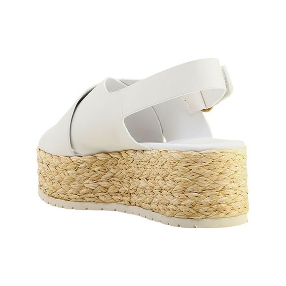 VINCE. Womens White 1-1/2" Platform Jesson Wedge Leather Espadrille Shoes 10 M - Picture 2 of 4